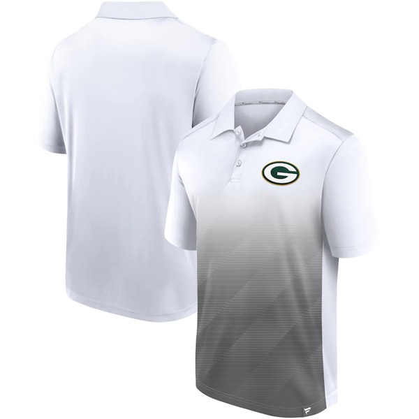 Men's Green Bay Packers White/Gray Iconic Parameter Sublimated Polo